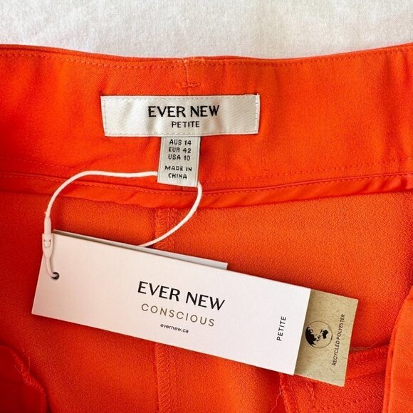 Ever New Wide Leg Isla Trousers Orange Gerbera Womens Size 10 Petite New - Picture 6 of 12